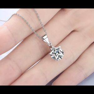 3/$40 Sterling Silver Crystal Zircon Star Necklace